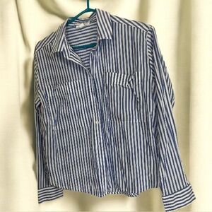 Beach-lunchlounge Striped Blue and White Women's Tunic Top